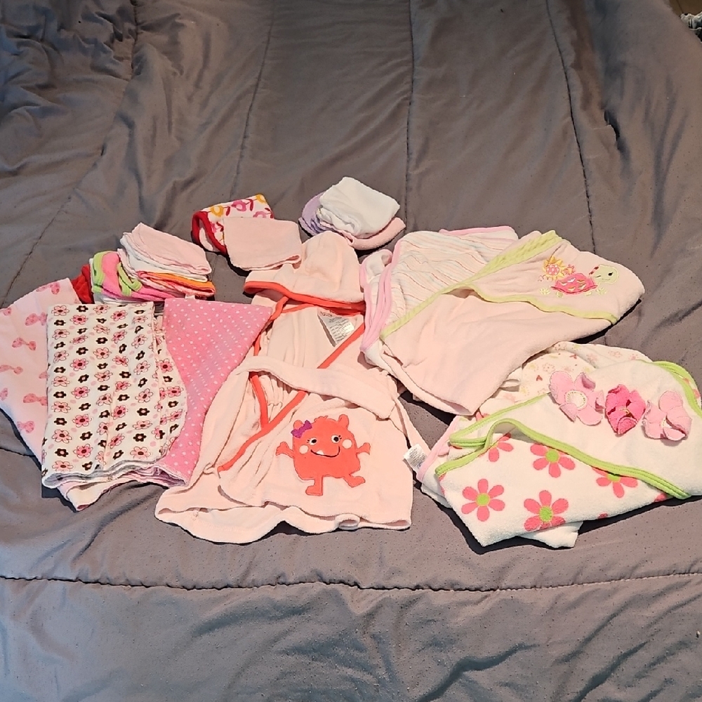 Baby Girl Bath Towel Bundle